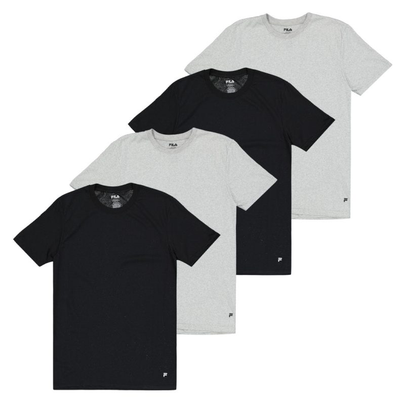 FILA Men s 4 Pack Crew Neck T Shirt FM0314CT BLKGRY 01