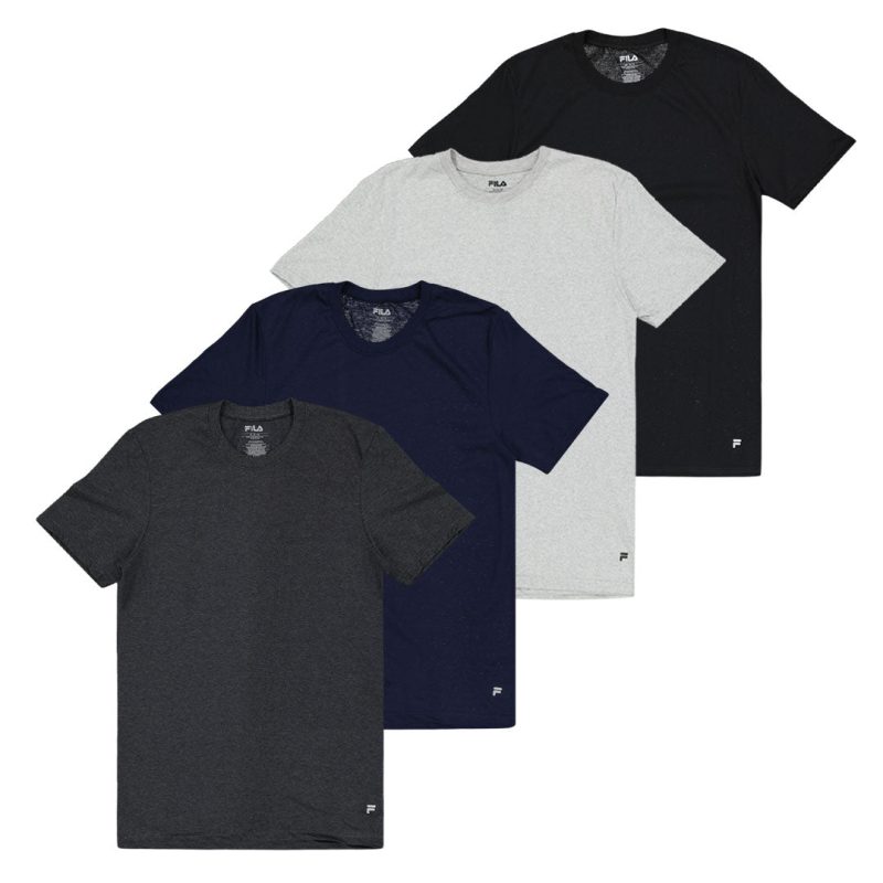 FILA Men s 4 Pack Crew Neck T Shirt FM0314CT BLKNVY 01