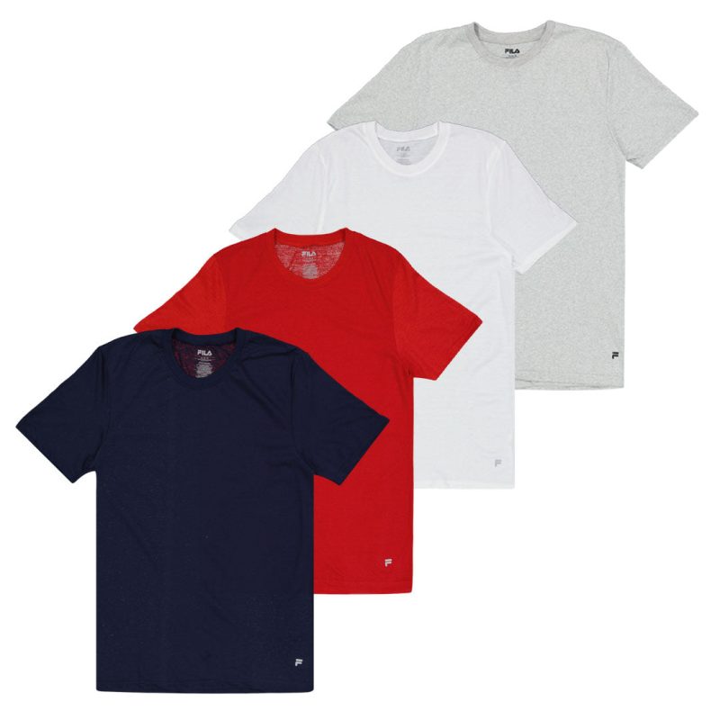 FILA Men s 4 Pack Crew Neck T Shirt FM0314CT MULTIRED 06