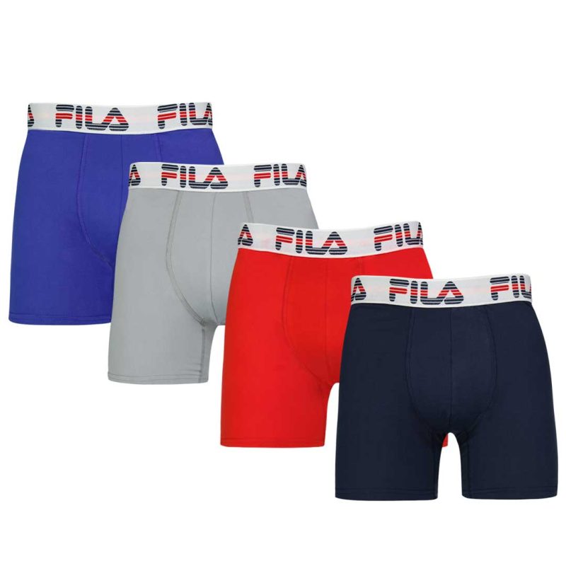 FILA Men s 4 Pack Spandex Boxer Brief FM412BXPB13 700 1