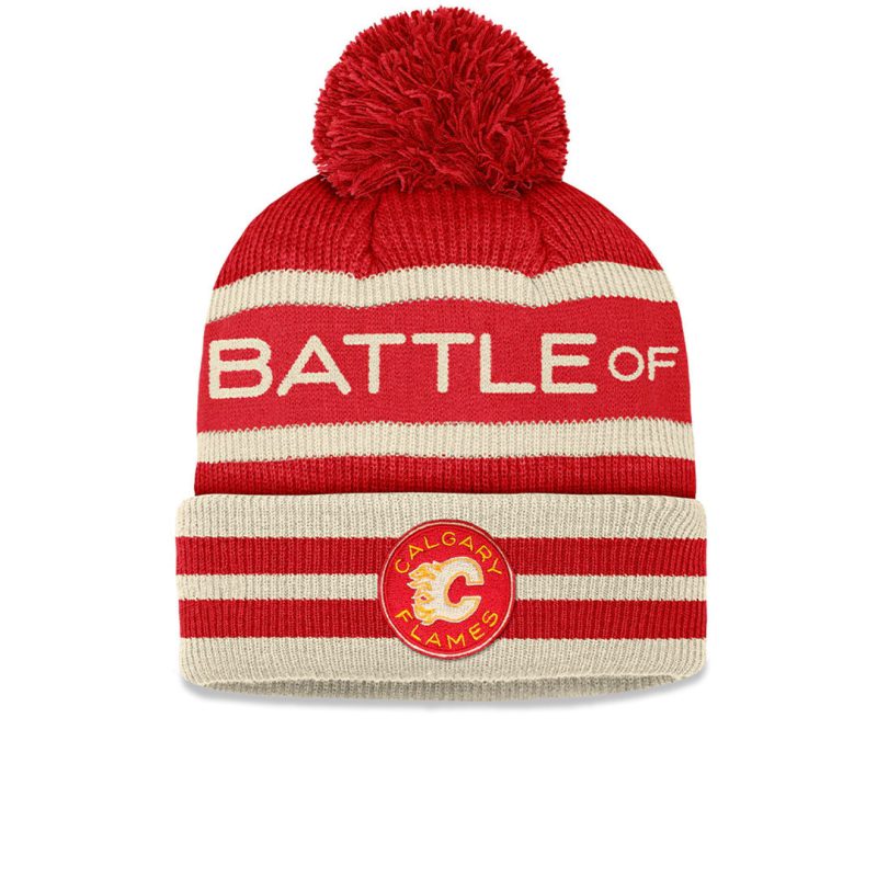 Fanatics Calgary Flames Heritage Classic Team Cuffed Pom Knit Toque 02M3 448A NHD B0S 01