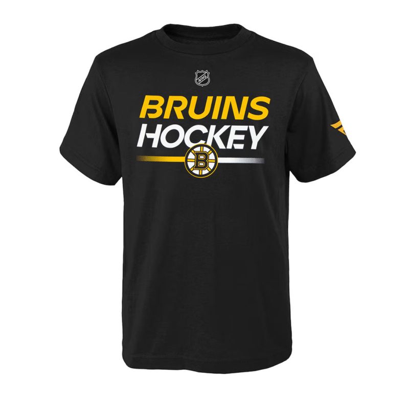 Fanatics Kids Junior Boston Bruins Apro Wordmark Short Sleeve T Shirt HF5B7HDG2H01 BRU 01