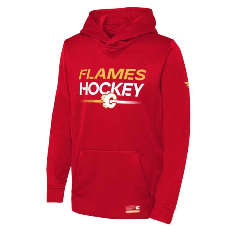 Fanatics Kids Junior Calgary Flames Authentic Pro Hoodie HF5B7FGLB FLM 01