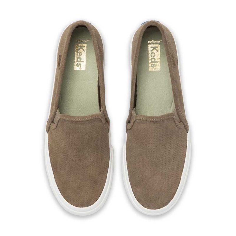 Keds Women s Double Decker Perf Suede Slip On Shoes WH66047 04