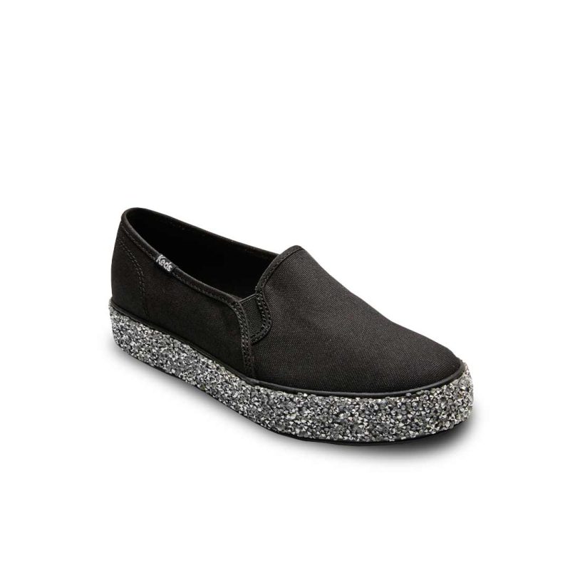 Keds Women s Triple Decker Rock Salt Glitter Slip On Shoes WF66737 02