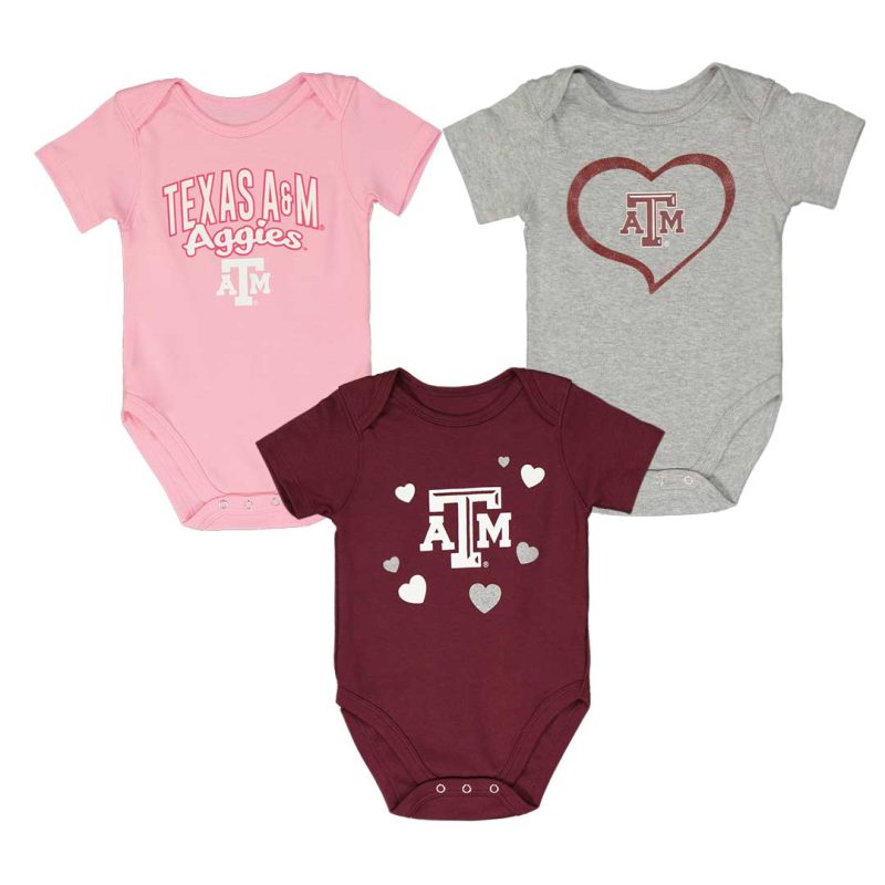 Kids Infant Texas A M Aggies 3pc Champ 3 Piece Creeper Set KZ415Z5 66 01