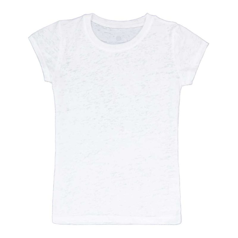 Levelwear Girls Junior Little Burner Short Sleeve Tee BU90L WHITE 01