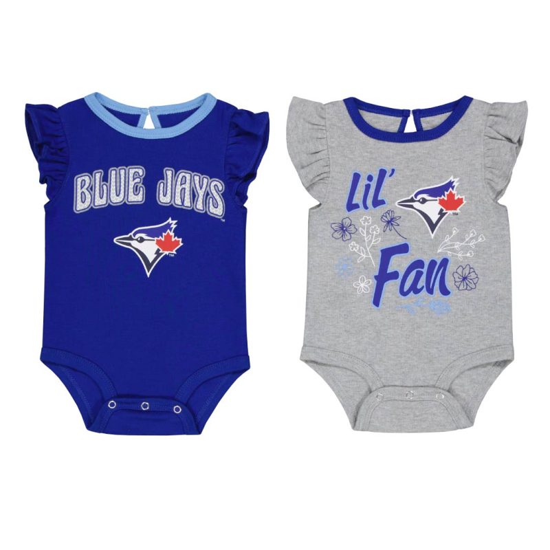 MLB Girls Infant Toronto Blue Jays Little Fan 2 Pack Creeper Set HK3N1SCK6 TBJ