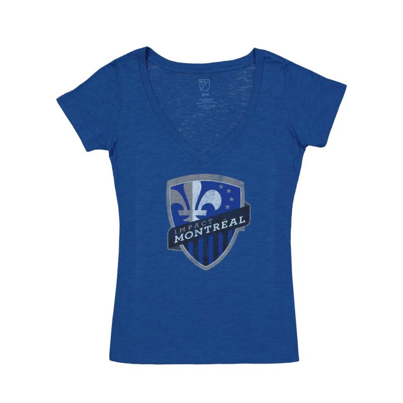 MLS Women s Montreal Impact Distressed Logo V Neck 74294 ROY DISTRESSED