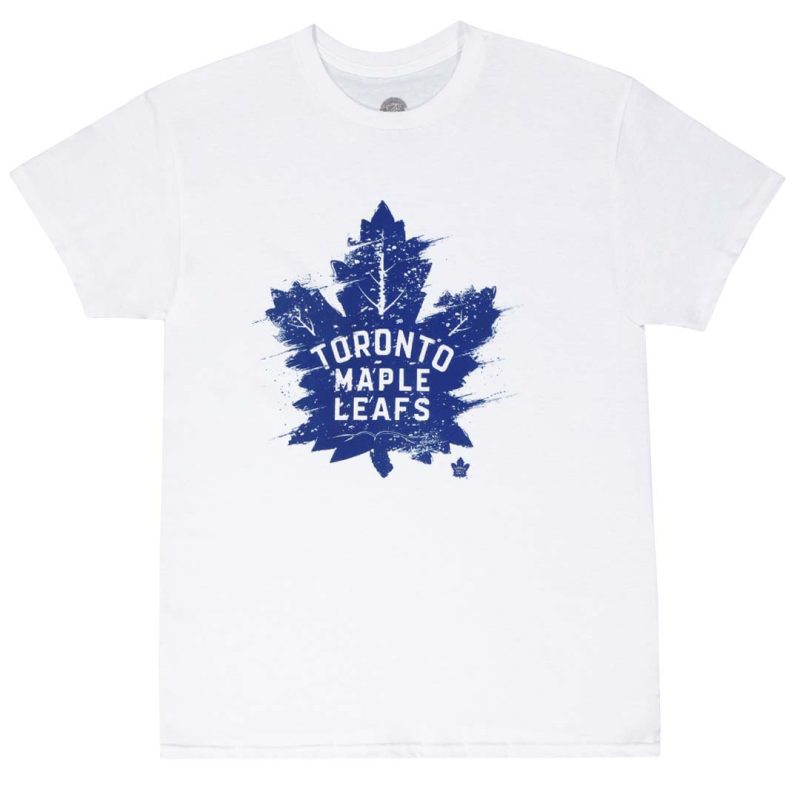 Mad Engine Men s Maple Leafs Splatter Tee NHXX26OMSC1A1PB 10WHT