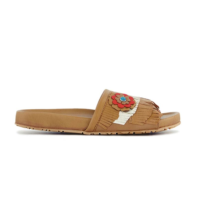 Manitobah Women s Wasaga Fringed Slides 4061284