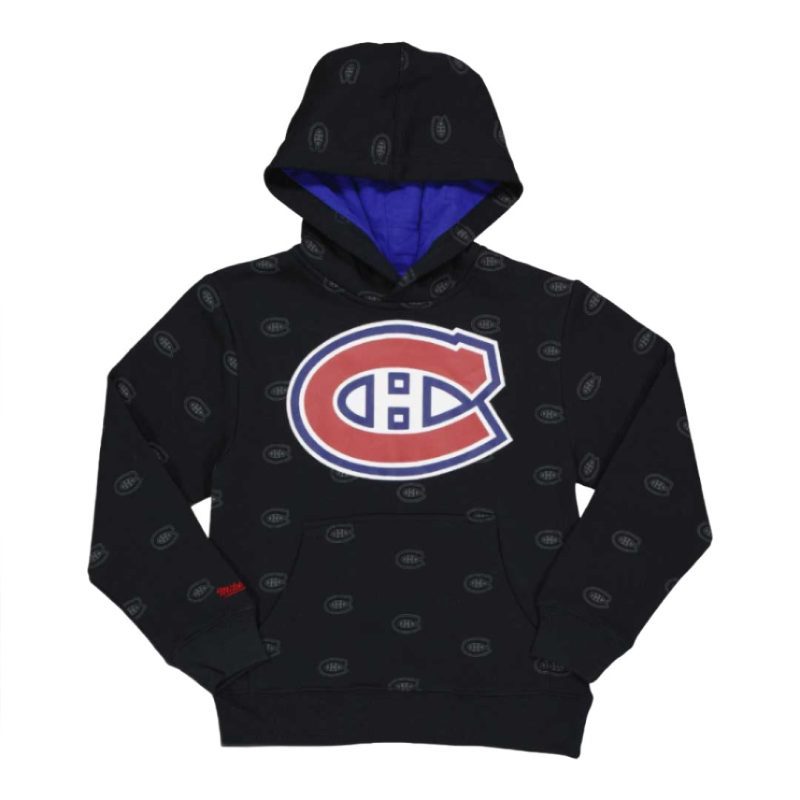 Mitchell Ness Kids Junior Montreal Canadiens AOP Hoodie HN5B7NASW CND 1