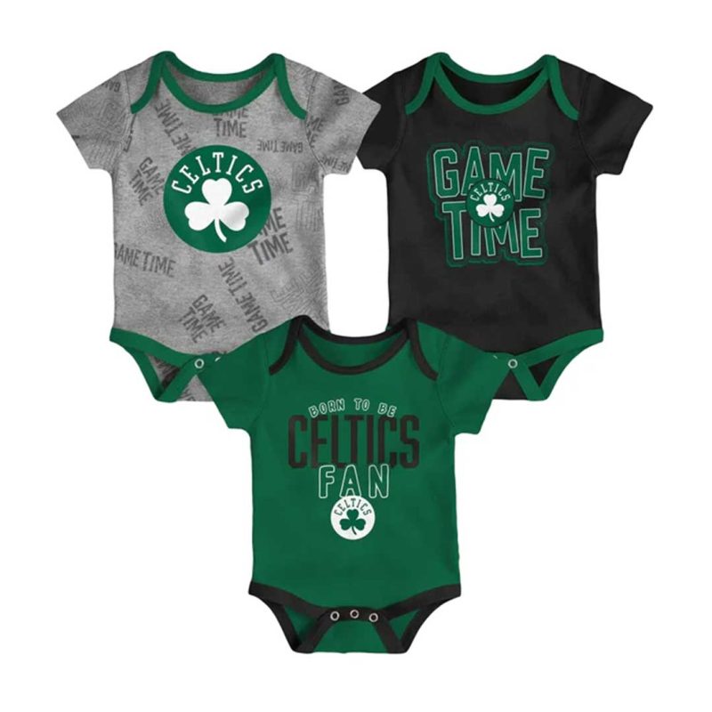 NBA Kids Infant Celtics Game Time 3 Piece Short Sleeve Creeper Set HK2I1FEFB CEL