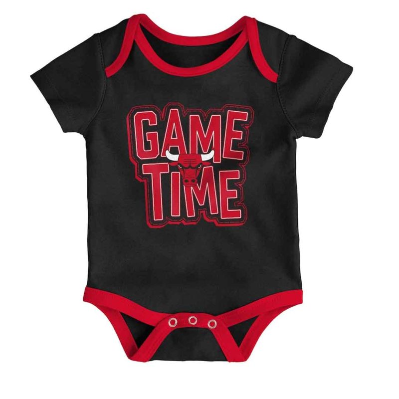 NBA Kids Infant Chicago Bulls Game Time 3 Pack Short Sleeve Creeper Set HK2I1FEFB BUL 3