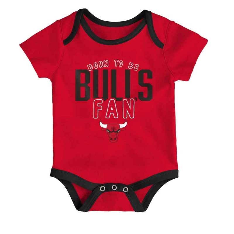 NBA Kids Infant Chicago Bulls Game Time 3 Pack Short Sleeve Creeper Set HK2I1FEFB BUL 4