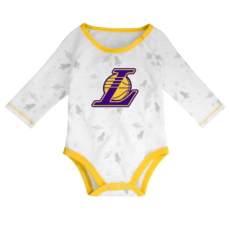 NBA Kids Infant Los Angeles Lakers Dream Team Creeper Pant Hat Set HK2N1FE7D LAK 2