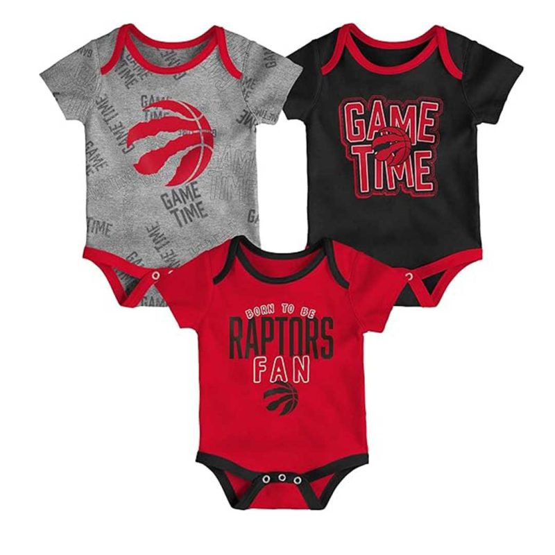 NBA Kids Infant Toronto Raptors Game Time 3 Pack Short Sleeve Creeper Set HK2I1FEFB RAP 1