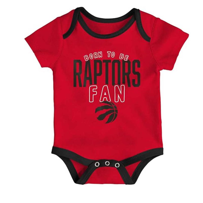 NBA Kids Infant Toronto Raptors Game Time 3 Pack Short Sleeve Creeper Set HK2I1FEFB RAP 2