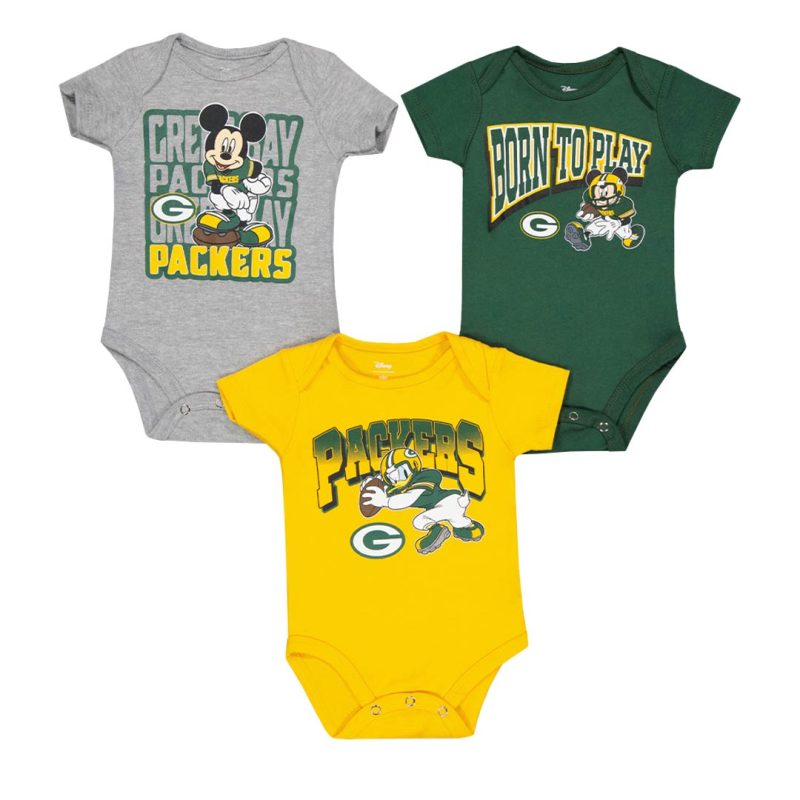 NFL Kids Infant Green Bay Packers 3 Pack Disney Game Time Creeper Set HK1N1FF3U PCK