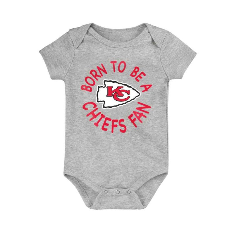 NFL Kids Infant Kansas City Chiefs Born To Be 3 Pack Creeper Set HK1N1FGA7 CHI 4