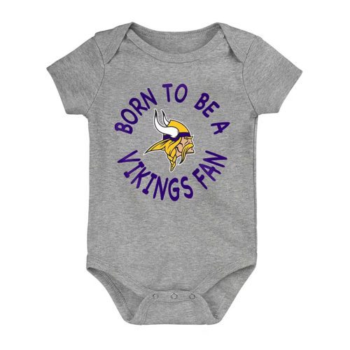 NFL Kids Infant Minnesota Vikings Born To Be 3 Pack Creeper Set HK1N1FGA7 VIK 03