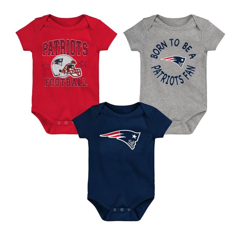 NFL Kids Infant New England Patriots Born To Be 3 Pack Creeper Set HK1N1FGA7 PAT