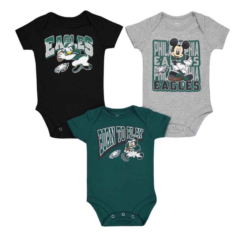 NFL Kids Infant Philadelphia Eagles 3 Pack Disney Game Time Frenzy Creeper Set HK1N1FF3U EAG 1