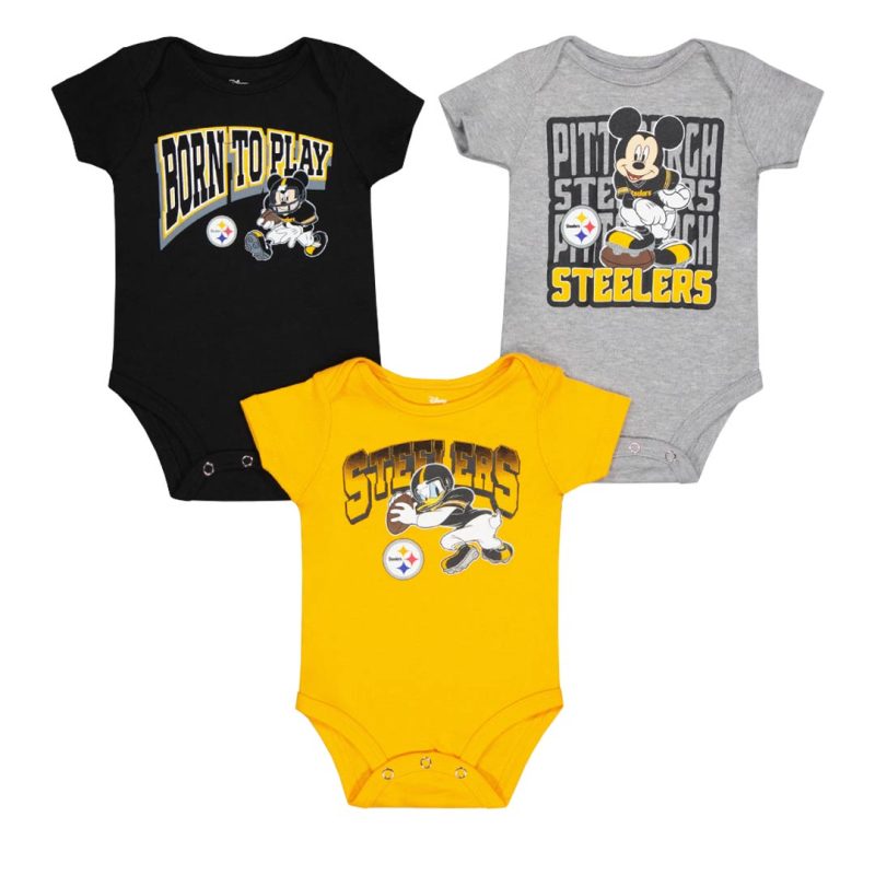 NFL Kids Infant Pittsburgh Steelers 3 Pack Disney Game Time Creeper Set HK1N1FF3U STE