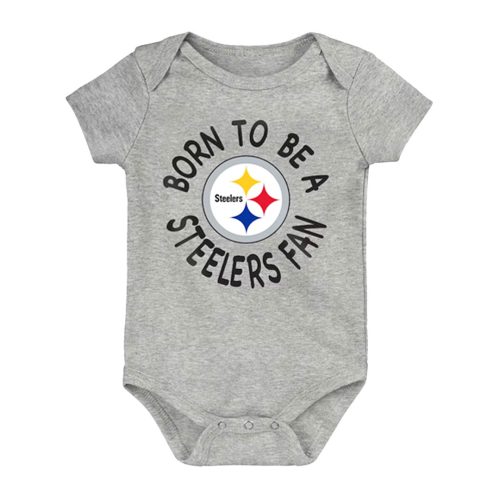 NFL Kids Infant Pittsburgh Steelers Born To Be 3 Pack Creeper Set HK1I1FGA7 STE 03