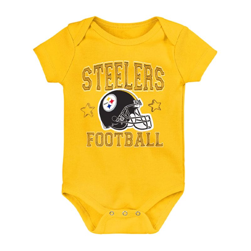 NFL Kids Infant Pittsburgh Steelers Born To Be 3 Pack Creeper Set HK1I1FGA7 STE 04