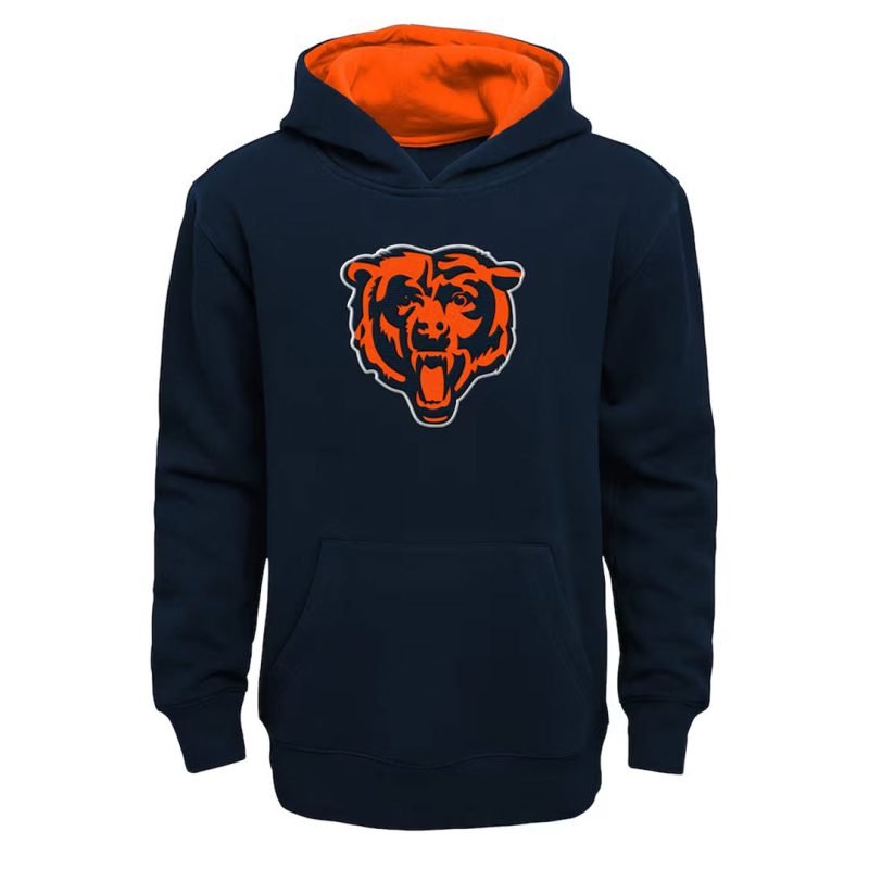 NFL Kids Junior Chicago Bears Prime Pullover Fleece Hoodie HK1B78639 BRS 01