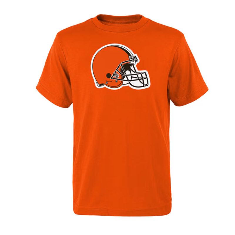 NFL Kids Junior Cleveland Browns Primary Logo Short Sleeve T Shirt HK1B7MK99F01 BRW 01