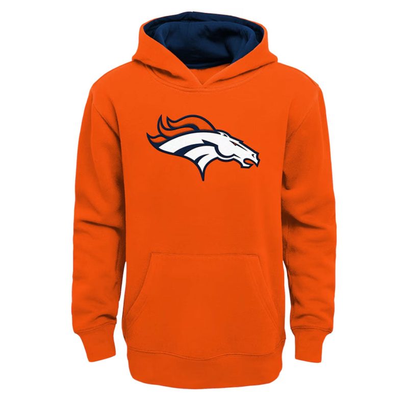 NFL Kids Junior Denver Broncos Prime Pullover Fleece Hoodie HK1B78639 BRC 01