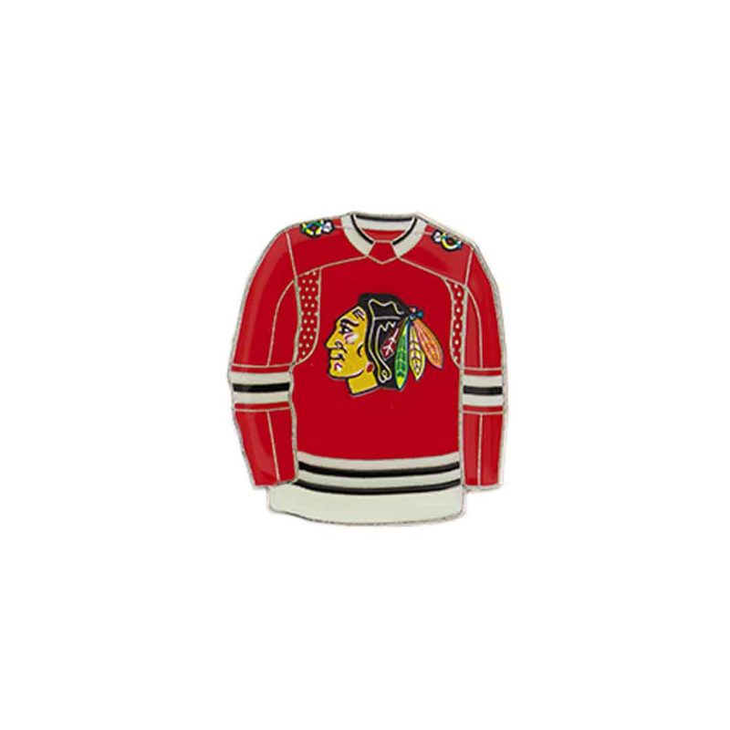 NHL Blackhawks Home Jersey Pin Dark Sticky BLAJPDS 01