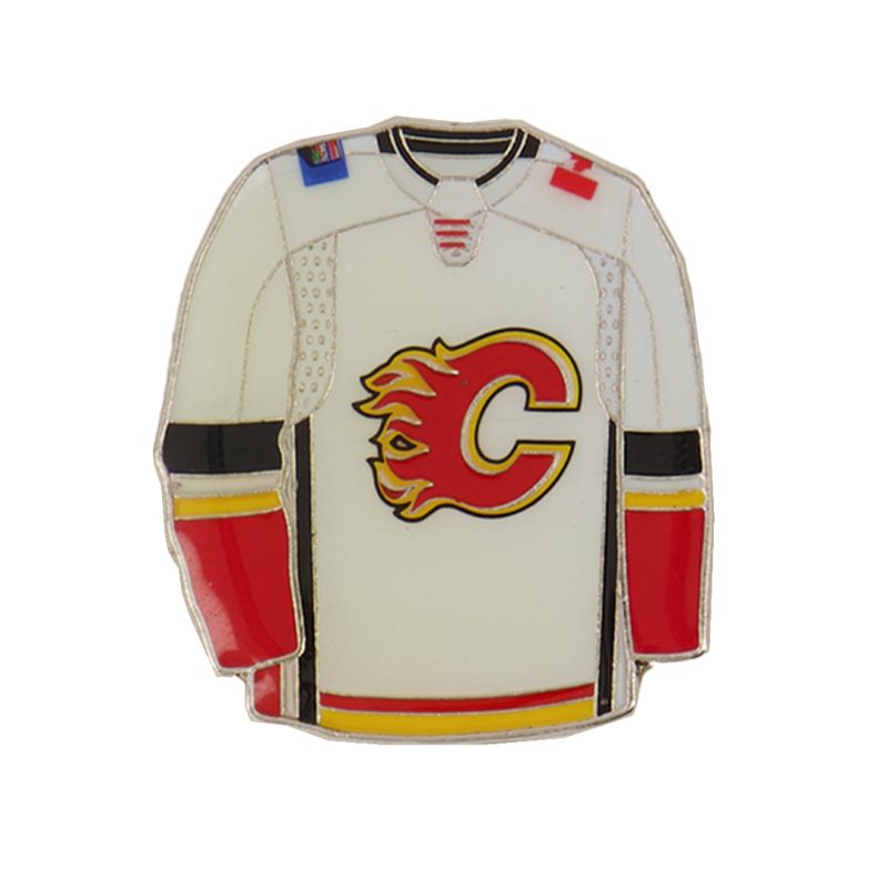 NHL CalgaryFlamesJerseyPin White FLAJEH 01