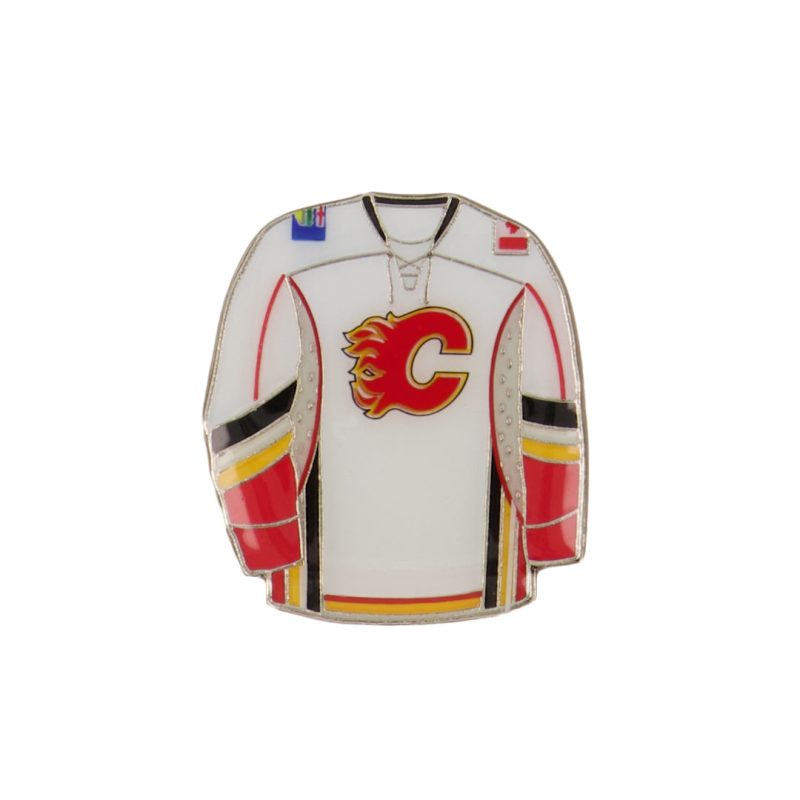 NHL CalgaryFlamesJerseyPin White FLAJPW 01