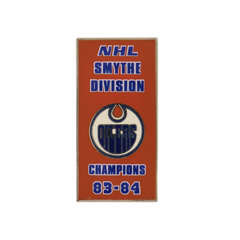 NHL EdmontonOilers1984SmytheDivisionBannerPinStickyBack OILSMY84S 01