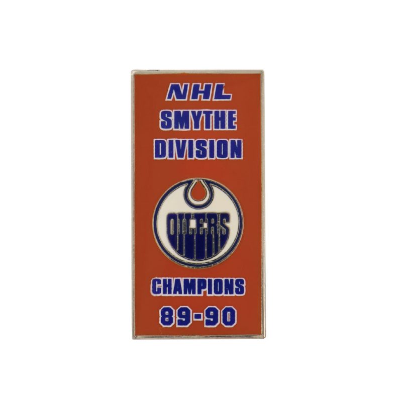 NHL EdmontonOilers1990SmytheDivisionBannerPinStickyBack OILSMY90S 01