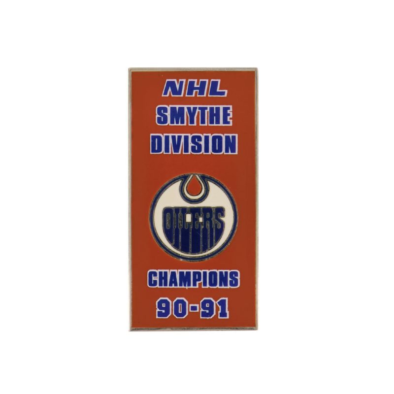 NHL EdmontonOilers1991SmytheDivisionBannerPinStickyBack OILSMY91S 01