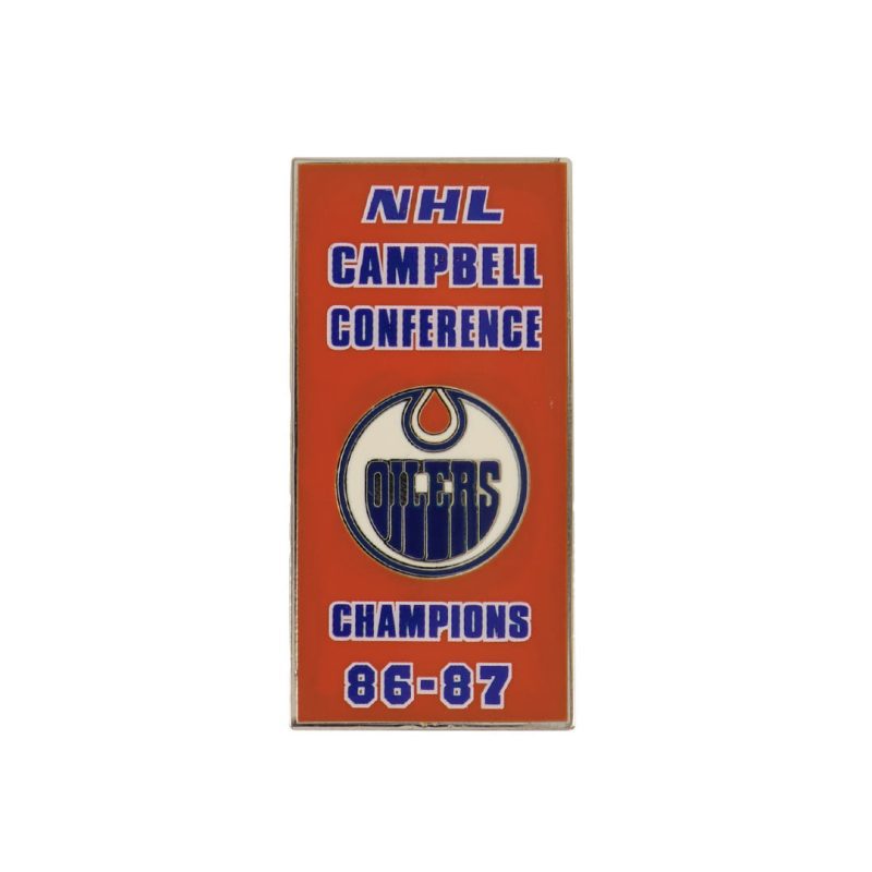 NHL EdmontonOilersConference1987BannerPin OILCAM87 01