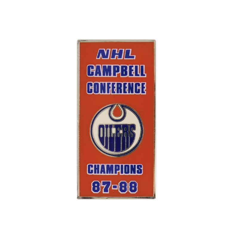 NHL EdmontonOilersConference1988BannerPin OILCAM88 01