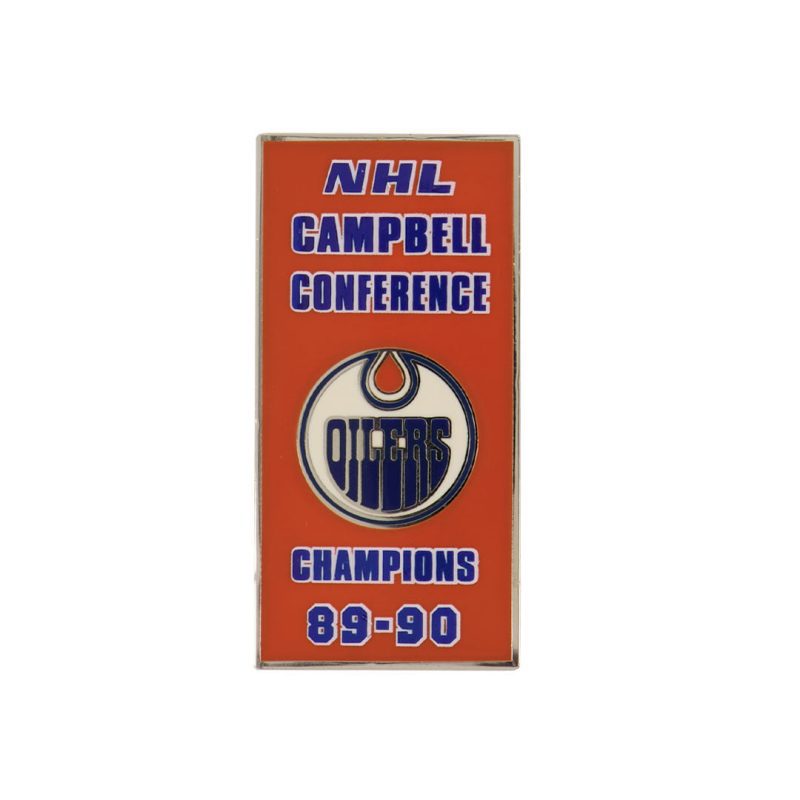 NHL EdmontonOilersConference1990BannerPin OILCAM90 01