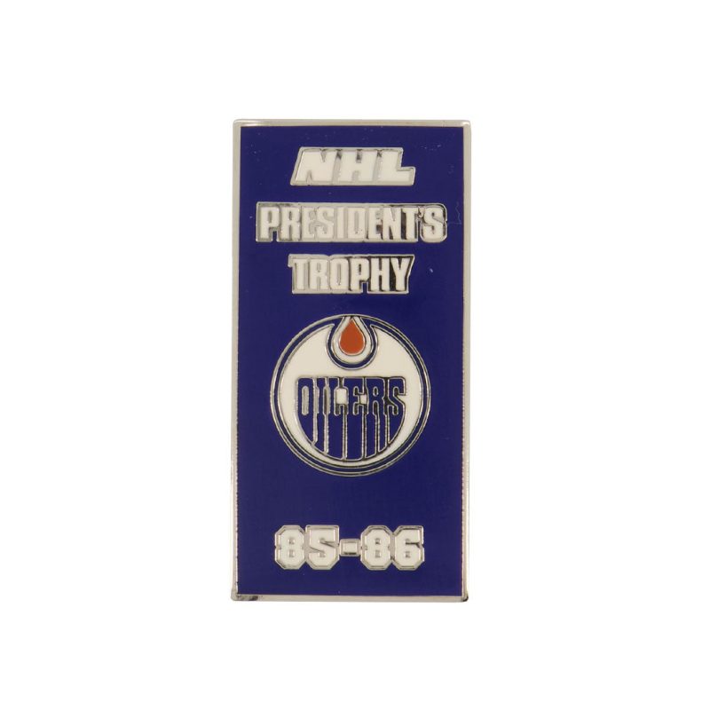 NHL EdmontonOilersPresidentsTrophy1987BannerPin OILPRES87 01