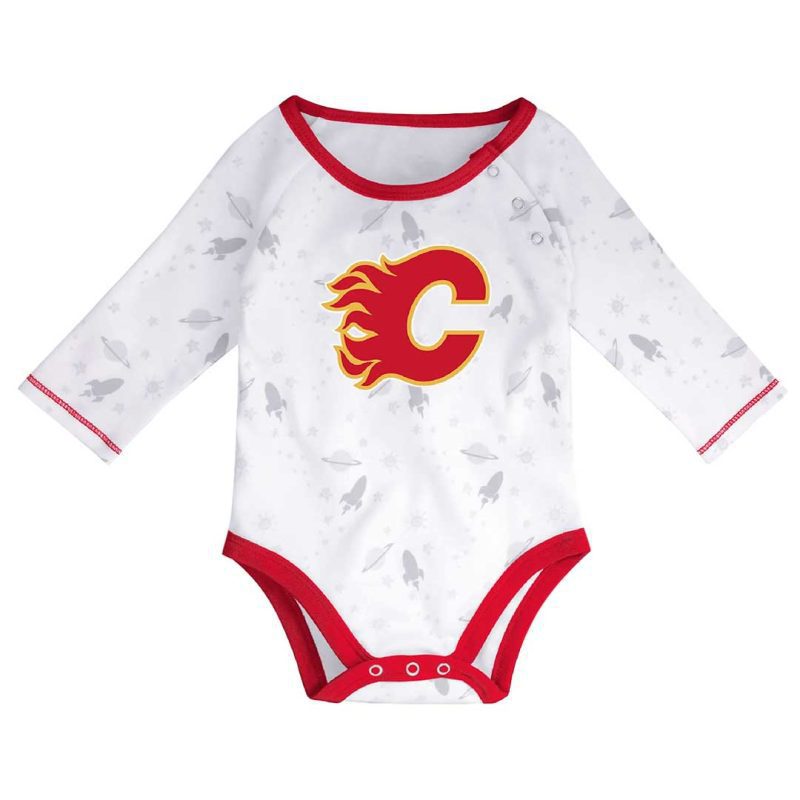 NHL Kids Infant Calgary Flames Dream Team Creeper Pant Hat Set HK5N1FE7D FLM 2