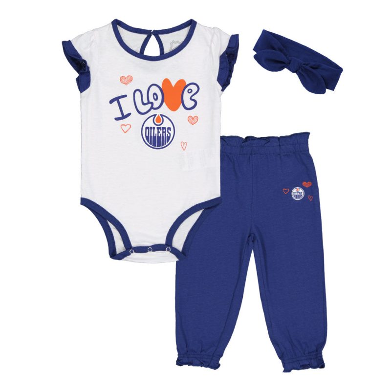 NHL Kids Infant Edmonton Oilers I Love Hockey Creeper Set HK5I1FEFHF22 OIL 01