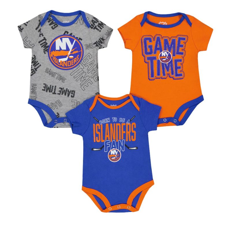 NHL Kids Infant New York Islanders Game Time Short Sleeve Creeper Set HK5N1FEFB NYI