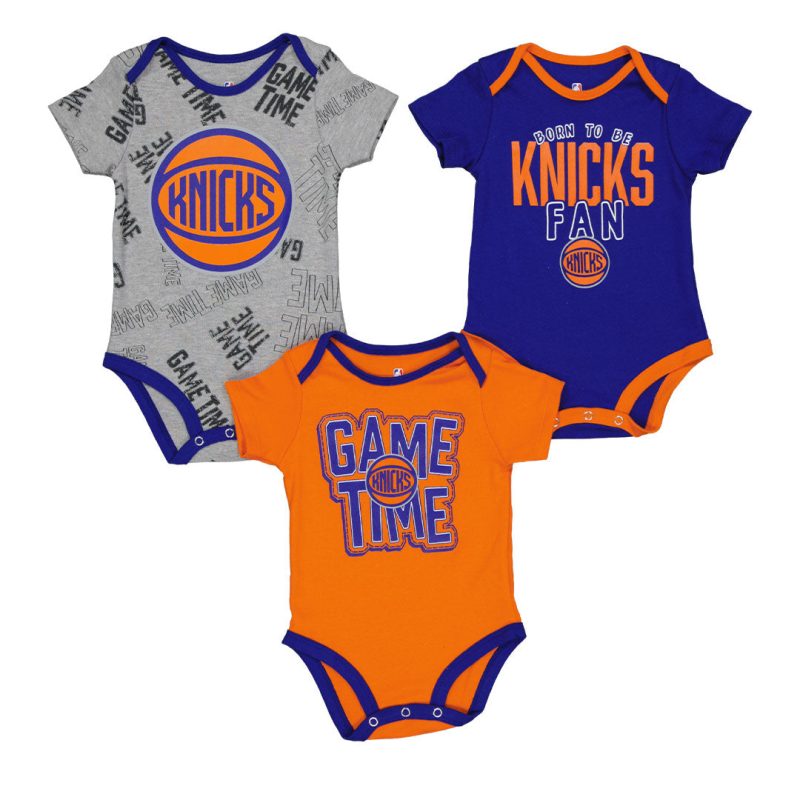 NHL Kids Infant New York Knicks Game Time 3 Piece Short Sleeve Creeper Set HK2I1FEFB NYK 01