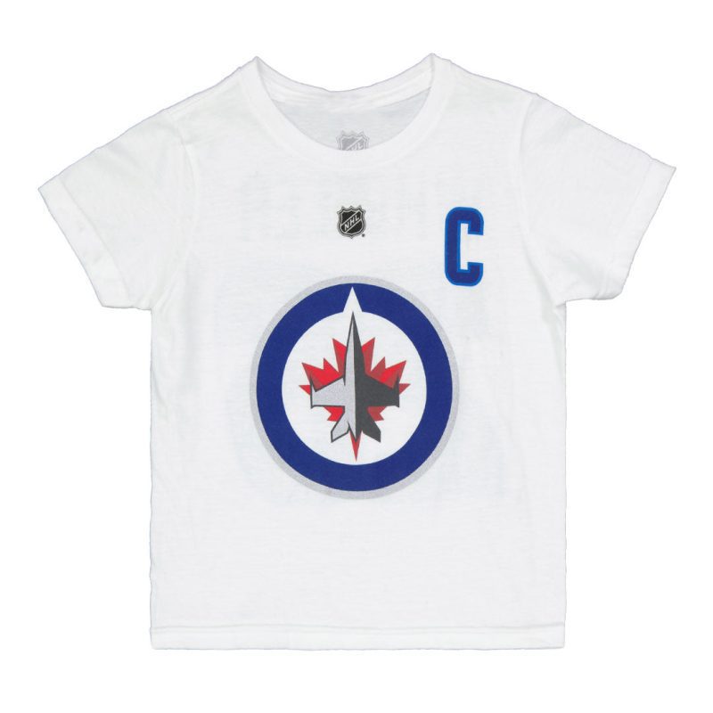 NHL Kids Junior Winnipeg Jets Blake Wheeler Captain Short Sleeve T Shirt HK5B7HC00H01 WNPBW WHT 01