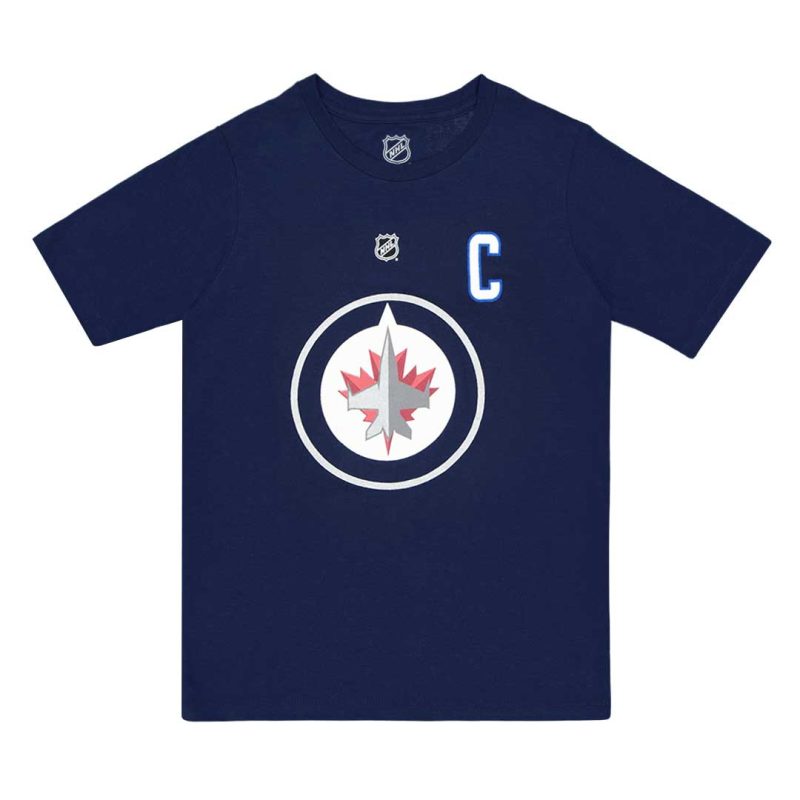 NHL Kids Junior Winnipeg Jets Blake Wheeler Flat Captains N N Short Sleeve T Shirt HK5B7HC00H01 WNPBW NVY 1