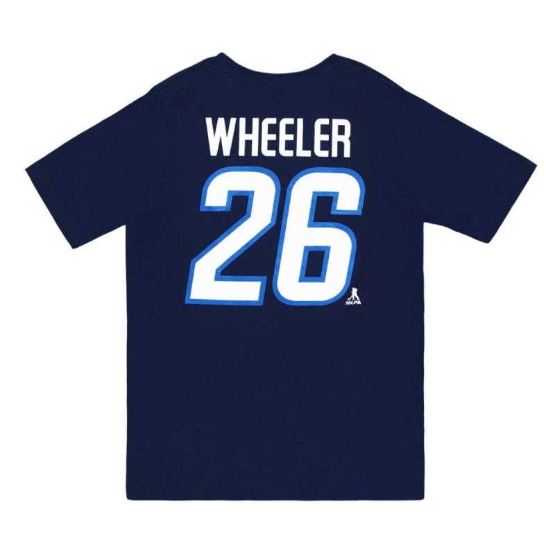 NHL Kids Junior Winnipeg Jets Blake Wheeler Flat Captains N N Short Sleeve T Shirt HK5B7HC00H01 WNPBW NVY 2